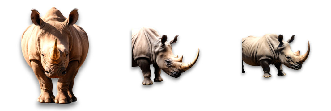 Rhinoceros isolated on transparent background