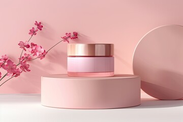 High Definition Picture of Beauty Product on Display with Container and Packaging