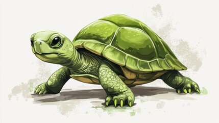 Obraz premium Green Turtle Illustration