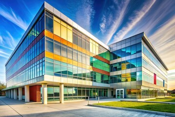 Obraz premium Modern Hospital Exterior Minimalist Architecture Stock Photo