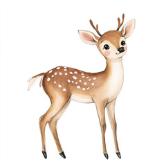 Naklejka premium Minimal Isolated Scene of a Deer Searching for Food in Nature Capturing the Essence of Wildlife and Serenity in a Simple Yet Striking Composition