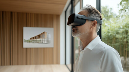 Exploring virtual reality in a modern interior space