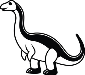 Cute Diplodocus toy vector illustration design, diplodocus toy silhouette vector art, diplodocus toy line art vector icon