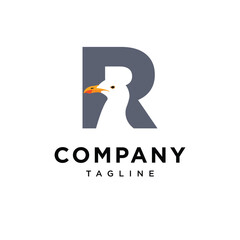 Letter R Seagull Logo Icon Vector