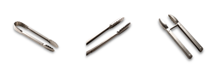 Isolated tongs on a transparent background for kitchen use