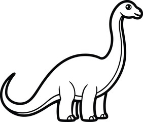 Cute Diplodocus toy vector illustration design, diplodocus toy silhouette vector art, diplodocus toy line art vector icon