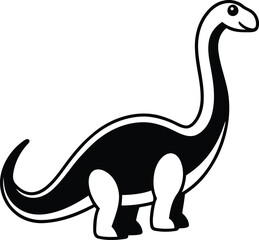 Cute Diplodocus toy vector illustration design, diplodocus toy silhouette vector art, diplodocus toy line art vector icon