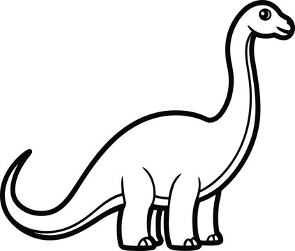 black and white cartoon dinosaur standing clip art preview