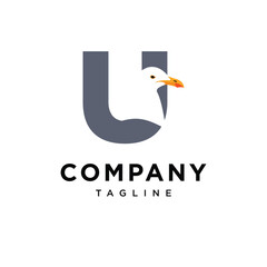 Letter U Seagull Logo Icon Vector