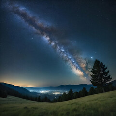Fototapeta premium aurora borealis over the mountains