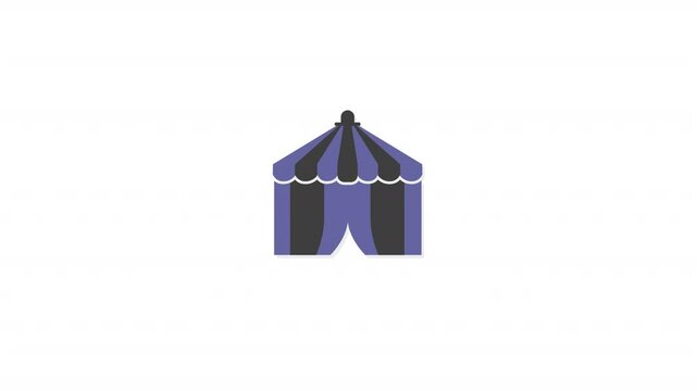 Circus Tent Kawaii Flat Icon