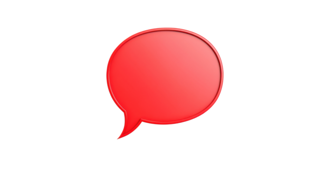 Red Text box, speech bubble on transparent background  - Powered by Adobe