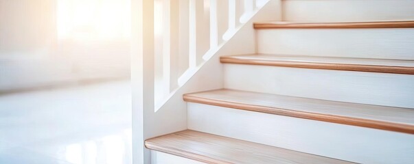 Clean design minimalist concept. Bright and clean staircase interior showcasing modern design and architectural elements.