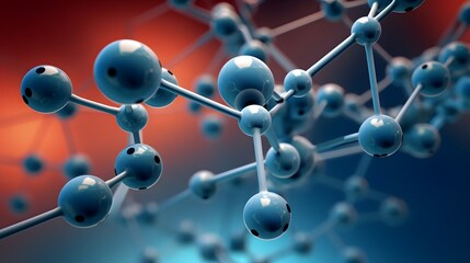 Detailed 3D rendered of a carbon dioxide CO2 molecule with labeled oxygen and carbon atoms