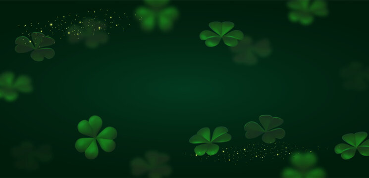 Happy St.Patrick's Day background with shamrock clover leaf. Luck and success