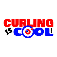 Curling Is Cool Day to celebrate on February 23rd. Curling sport with bold text on white background. Sport event banner.