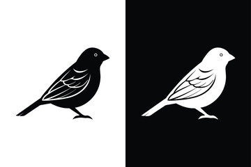 Sparrow Silhouette Vector Perfect for Logos and Designs
