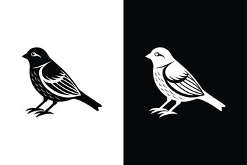 Download Sparrow Silhouette Vector Icon Black And White