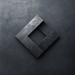 Abstract Metallic Frame Over Dark Background for Minimalist Design