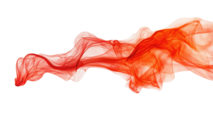 Abstract red smoke flames on transparent background 