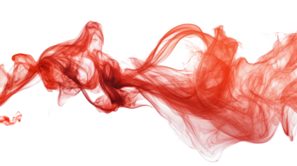 Abstract red smoke flames on transparent background 