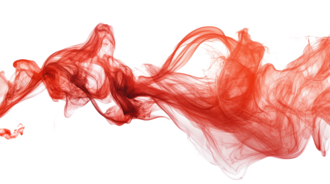 Abstract red smoke flames on transparent background  - Powered by Adobe