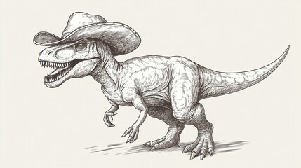 Rex in a Cowboy Hat Riding the Wild West Adventure
