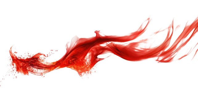 Abstract red smoke flames on transparent background 