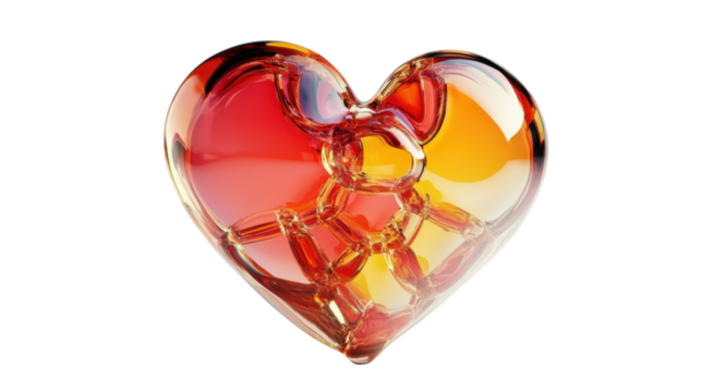 Red Heart on transparent background