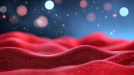 Red background with blurred light effects creating abstract art for modern wall decor or digital design projects