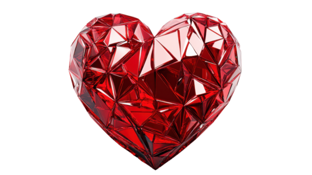 Red Heart on transparent background - Powered by Adobe