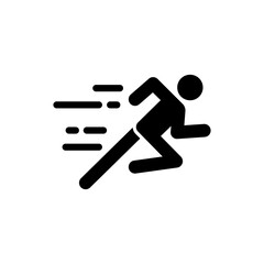 Man, people, run, speed, rush, quick, fast, running, icon vector illustration.
