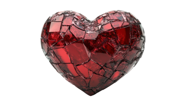 Red Heart on transparent background