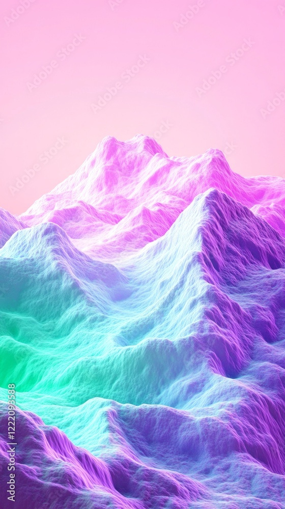 Poster rolling hills display a mesmerizing blend of colors, with soft waves of pink, blue, and green cascad