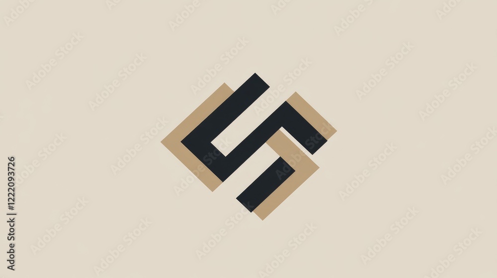 Aufkleber A simple and elegant abstract logo design with geometric shapes, isolated on a neutral background, representing modern branding concepts