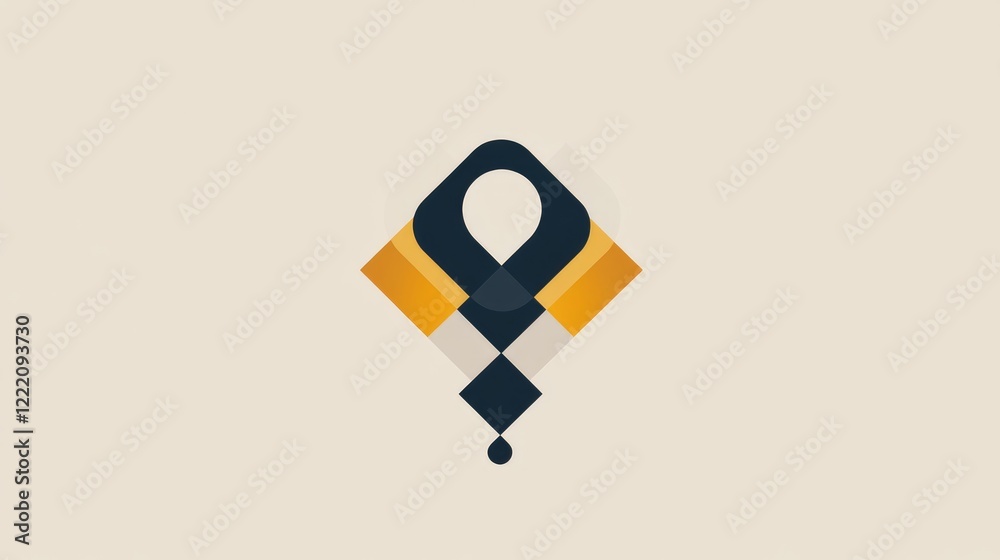 Aufkleber A simple and elegant abstract logo design with geometric shapes, isolated on a neutral background, representing modern branding concepts