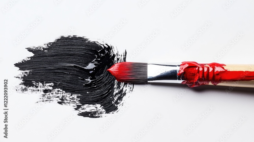 Aufkleber a simple yet powerful image of a paintbrush changing black to rose, illustrating the concept of pers