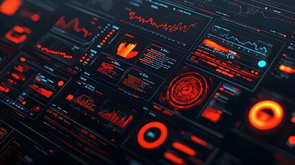 AI powered digital dashboard displaying advanced data analytics and insights in a futuristic high tech interface  3D of a modern abstract control panel with various charts graphs