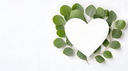 Fototapeta premium Heart shaped plant with green leaves isolated on white background for nature and home decor concepts 120 chars
