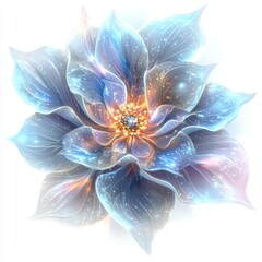 Fototapeta premium Captivating Celestial Flower with Ethereal Glow and Sparkling Details in Soft Pastel Hues