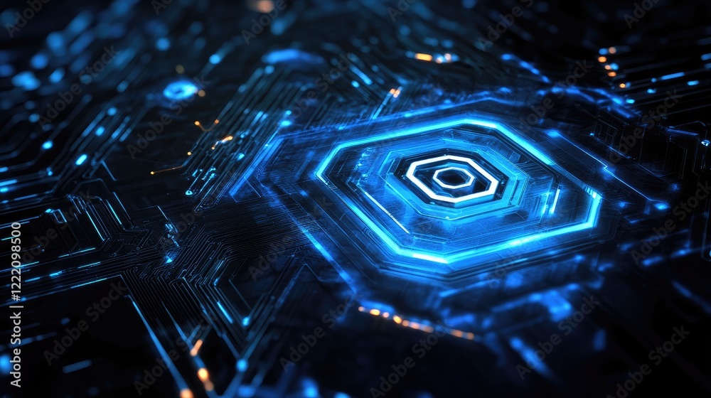 Poster advanced digital interface with the logo of central bank digital currency (cbdc), highlighting the i