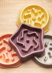 Slow feeder dog bowls preventing gulping and improving digestion