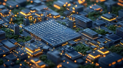 Futuristic 3D of a smart city skyline with an illuminated innovative urban grid powered by advanced energy technology  A visionary concept for a sustainable tech driven metropolis of the future