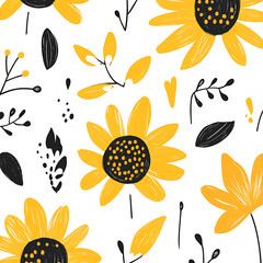 Flowers and leaves in pictures illustrator2D