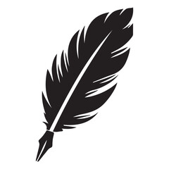 Obraz premium Elegant Black Silhouette Quill Pen Illustration