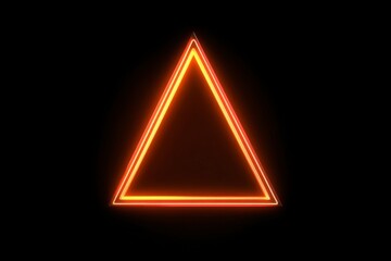 Illuminated Neon Triangle Shape on Black Background for Design Use