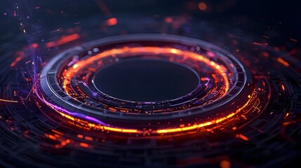 Futuristic radiant digital energy grid with AI powered luminous pathways a 3D showcasing the convergence of technology innovation and computational power in a visionary high tech landscape