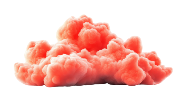 Red cloud on transparent background