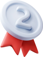 3d medal with red ribbons