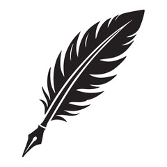 Obraz premium Stylish Black Feather Silhouette Pen Vector Design